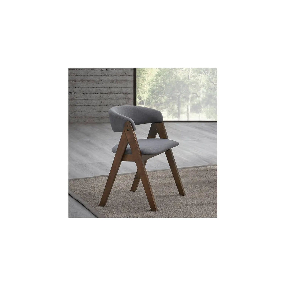 Keiki Side Chair (Set of 2) | 19 x 22 x 30 in | Walnut & Fabric | Gray