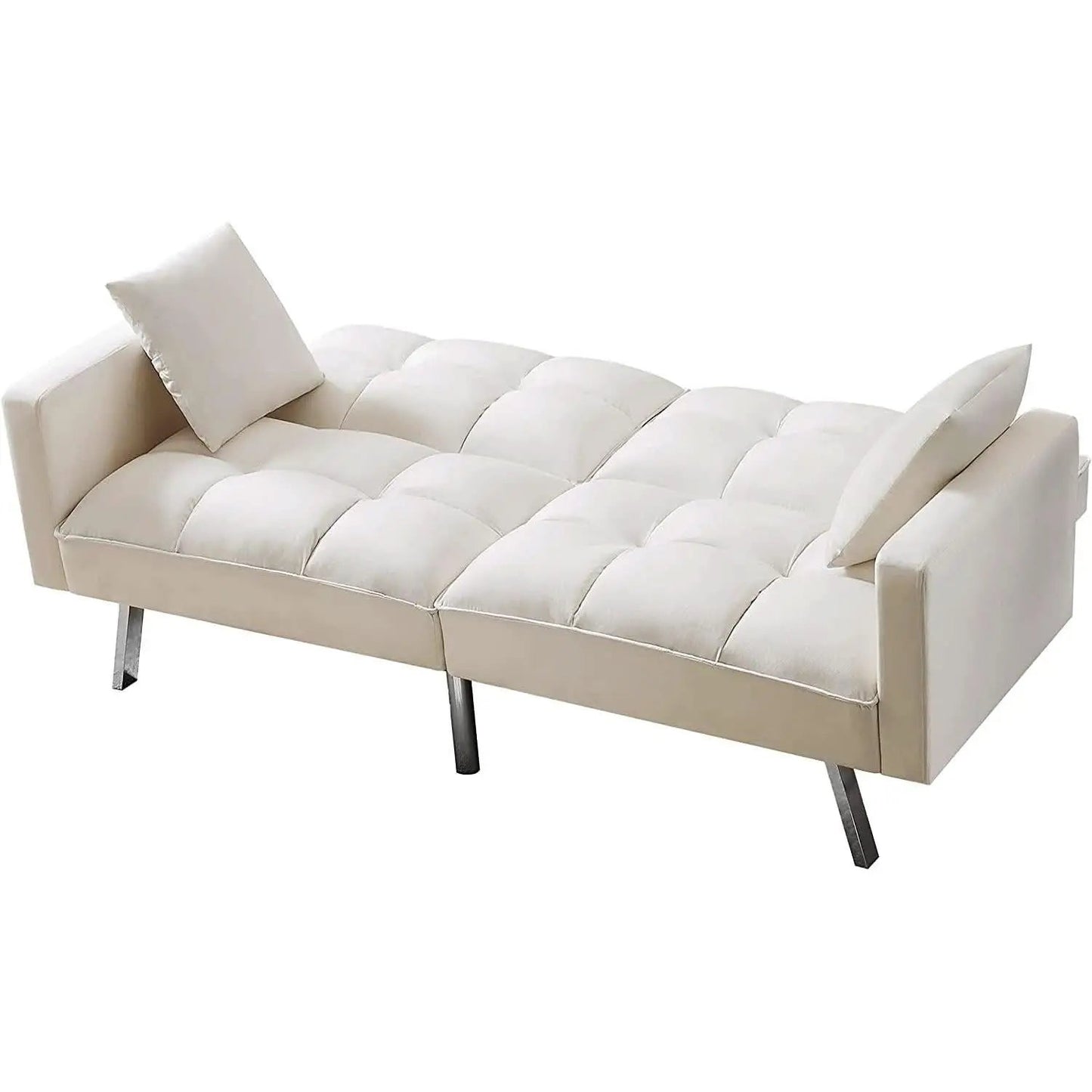 Adjustable Loveseat Sofa Bed With Split Back And Metal Legs from PriceLows™