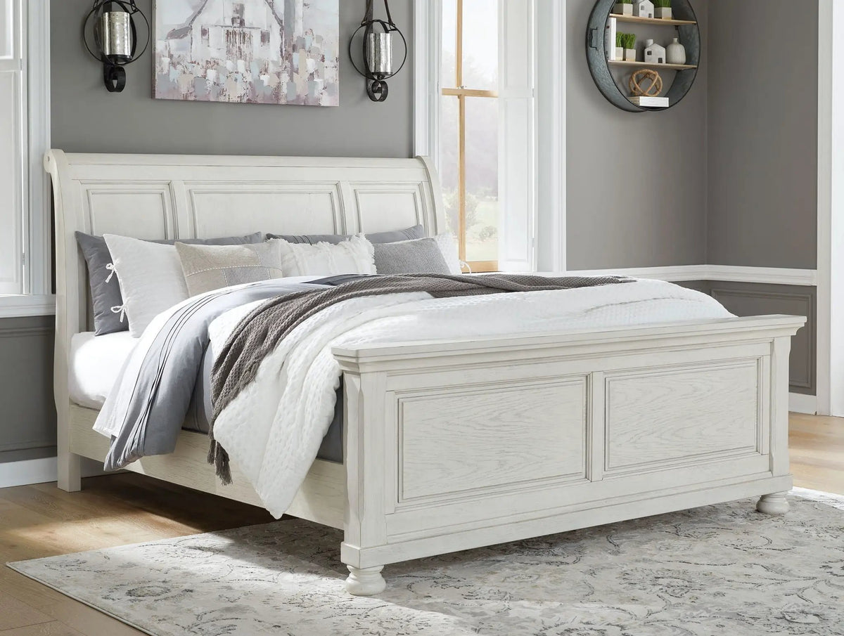 Robbinsdale Sleigh Storage Bed | Elegant Timeless Design | Bedroom Foundation | 85.25 Inch Length