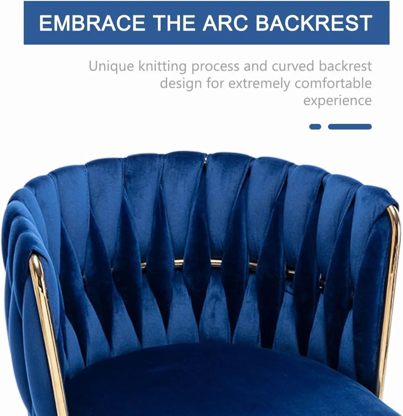 Blue Velvet Modern Dining Chairs Set Of 4 With Gold Legs from PriceLows™