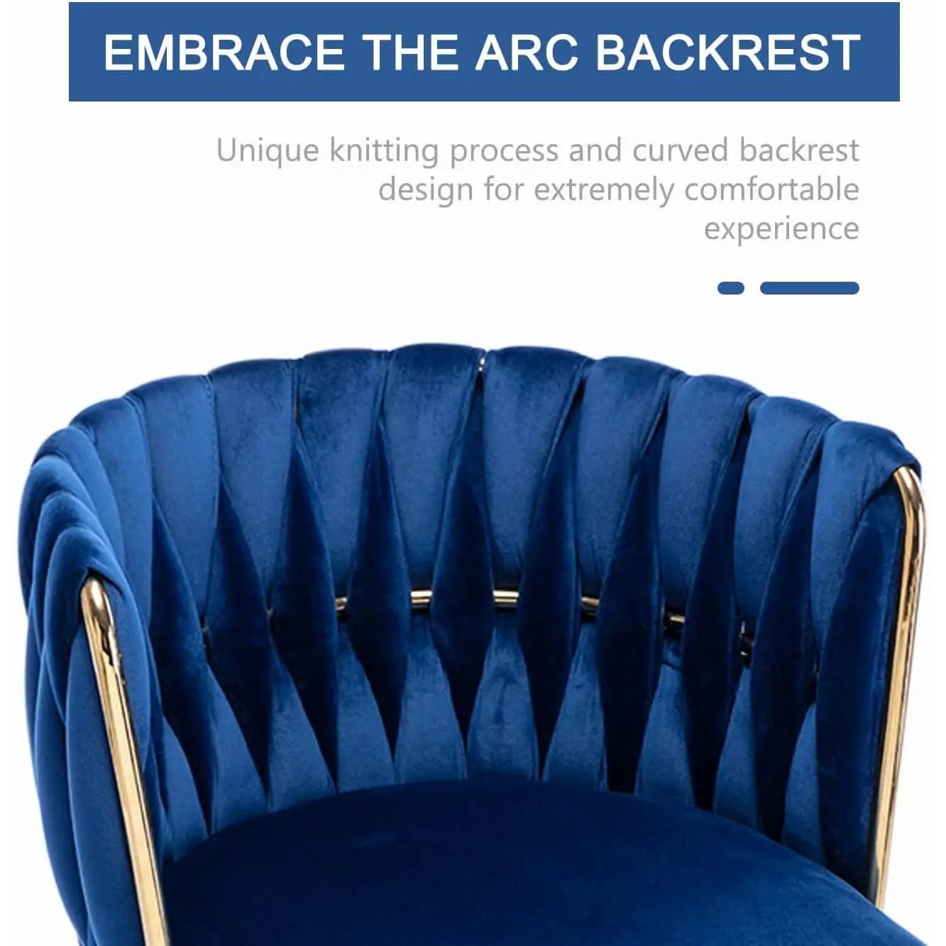 Blue Wingback Dining Chairs Set Of Four Modern Style from PriceLows™