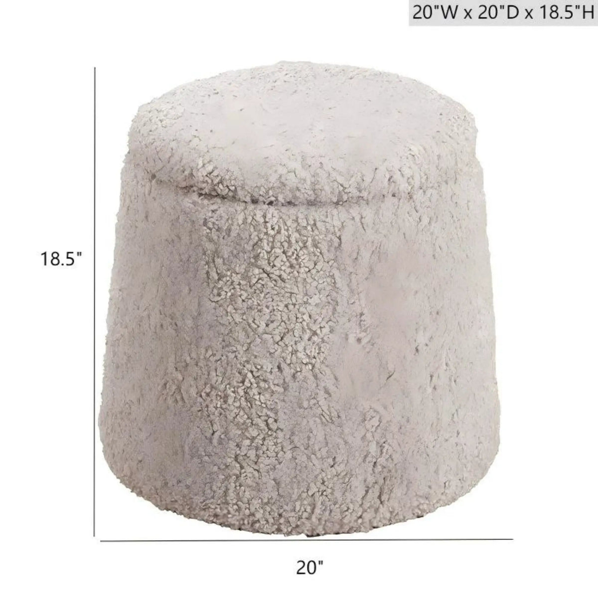 Round Storage Ottoman | Upholstered Soft Fabric | High Density Foam | Built-In Compartment