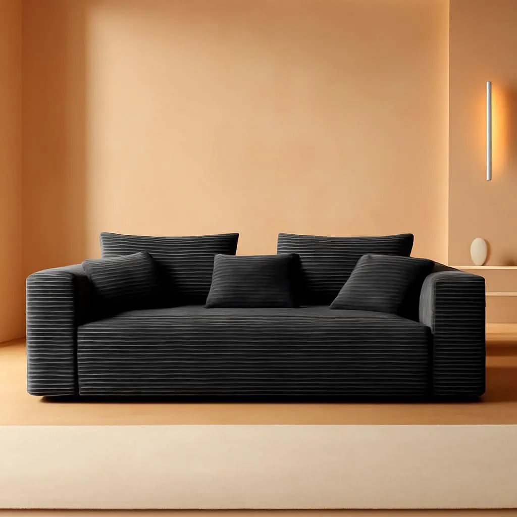 3-Seater Corduroy Sleeper Sofa No Assembly Lounge from PriceLows™