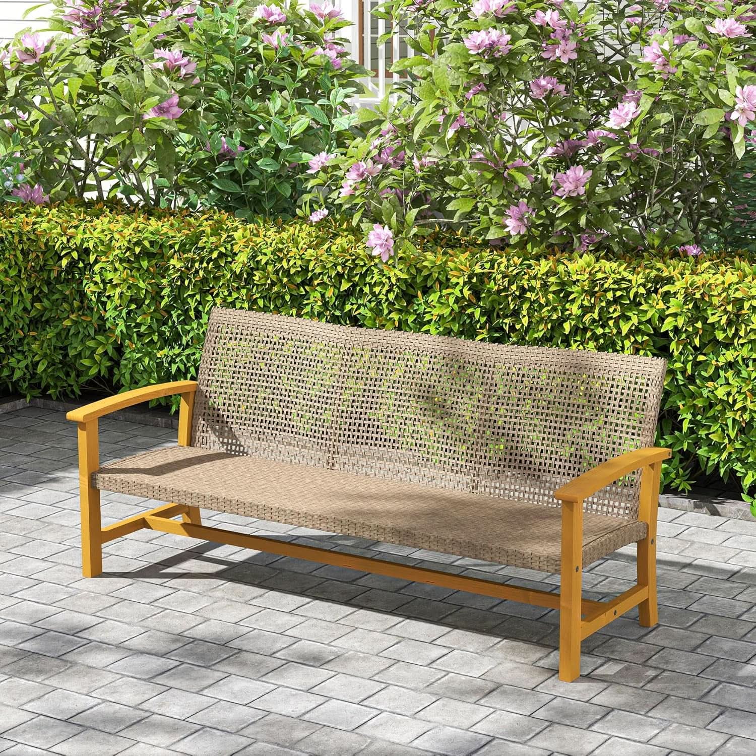 Spacious Wicker Outdoor Couch for Three Comfortable Seats from PriceLows™