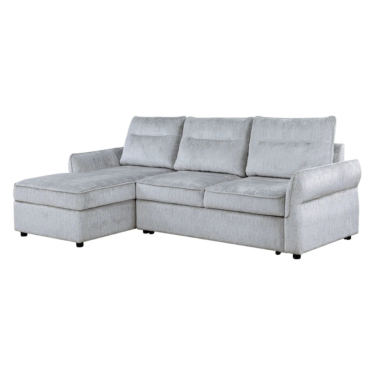 Montana Sofabed With Storage Stationary Sectional | 103.25 x 59 x 37 in | Polyester & Fabric | Gray