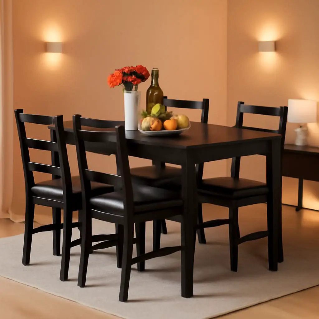 Brown Premium Luxurious Solid Wood Dining Table For Four from PriceLows™