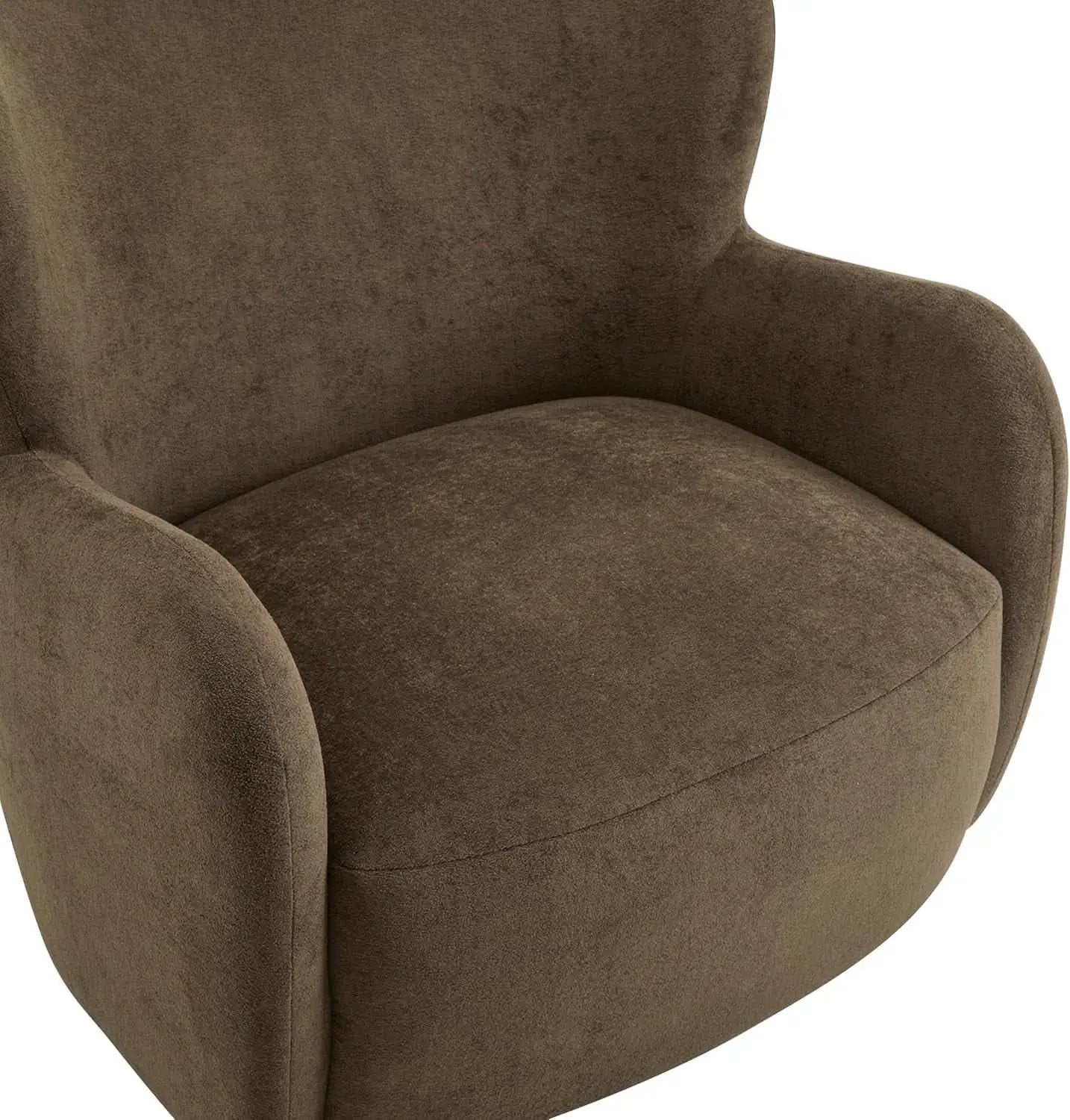 Brown Velvet Wingback Chair With Contoured Backrest from PriceLows™