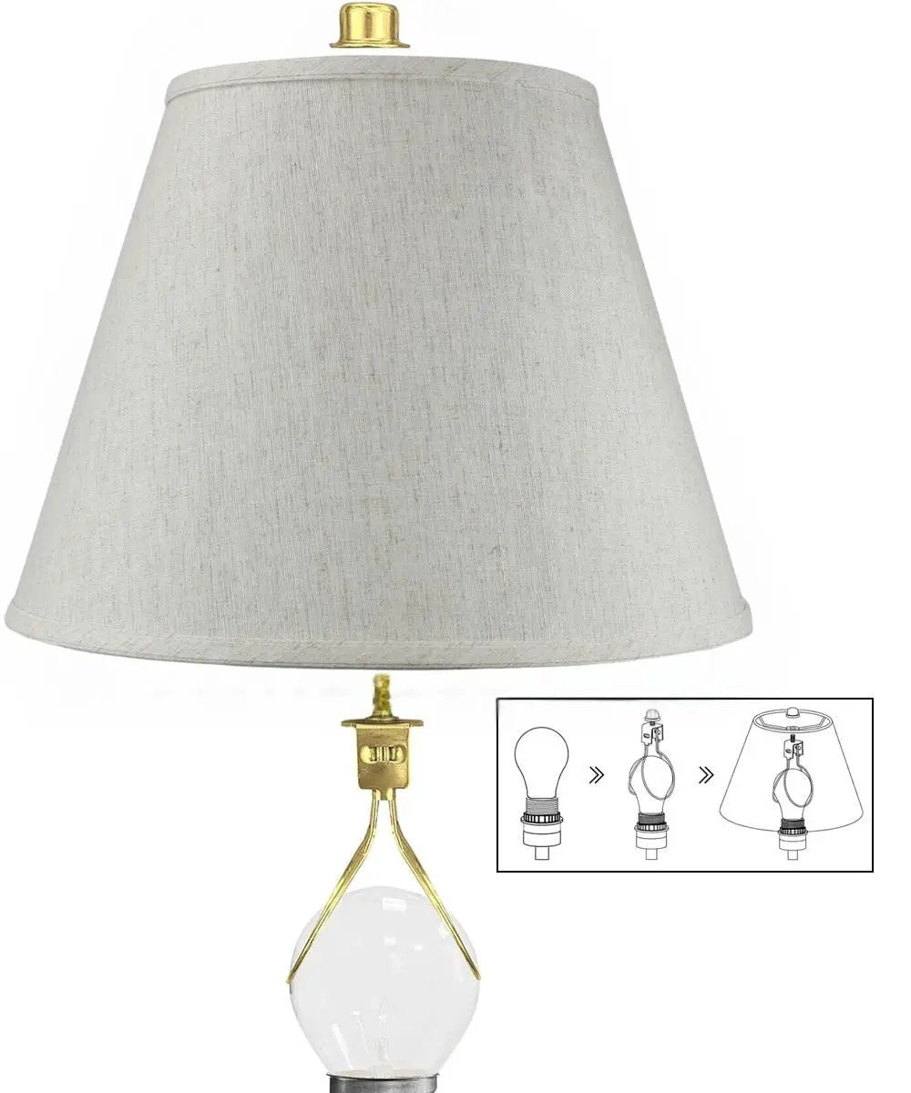 Clip On Lamp Shade | Textured Oatmeal | 9X16X12 Inches | Empire Hardback