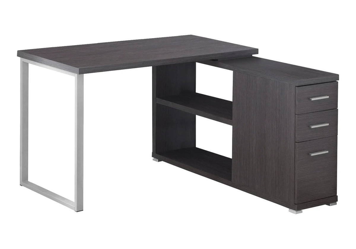 L-Shaped Computer Desk With Drawers | 47.25 Inch Width | Left Or Right Setup | Three Drawers