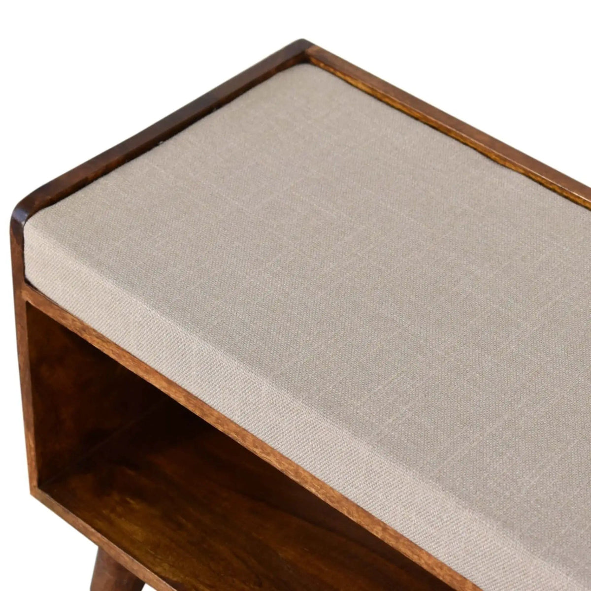 Solid Wood Bench With Upholstered Sea | 3 Pieces | Mango Wood | Home