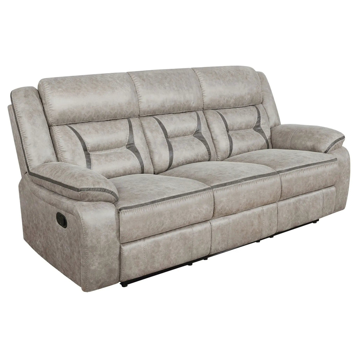 Greer 2-piece Upholstered Reclining Sofa Set | 2-Piece Set | Stainless Steel | Taupe