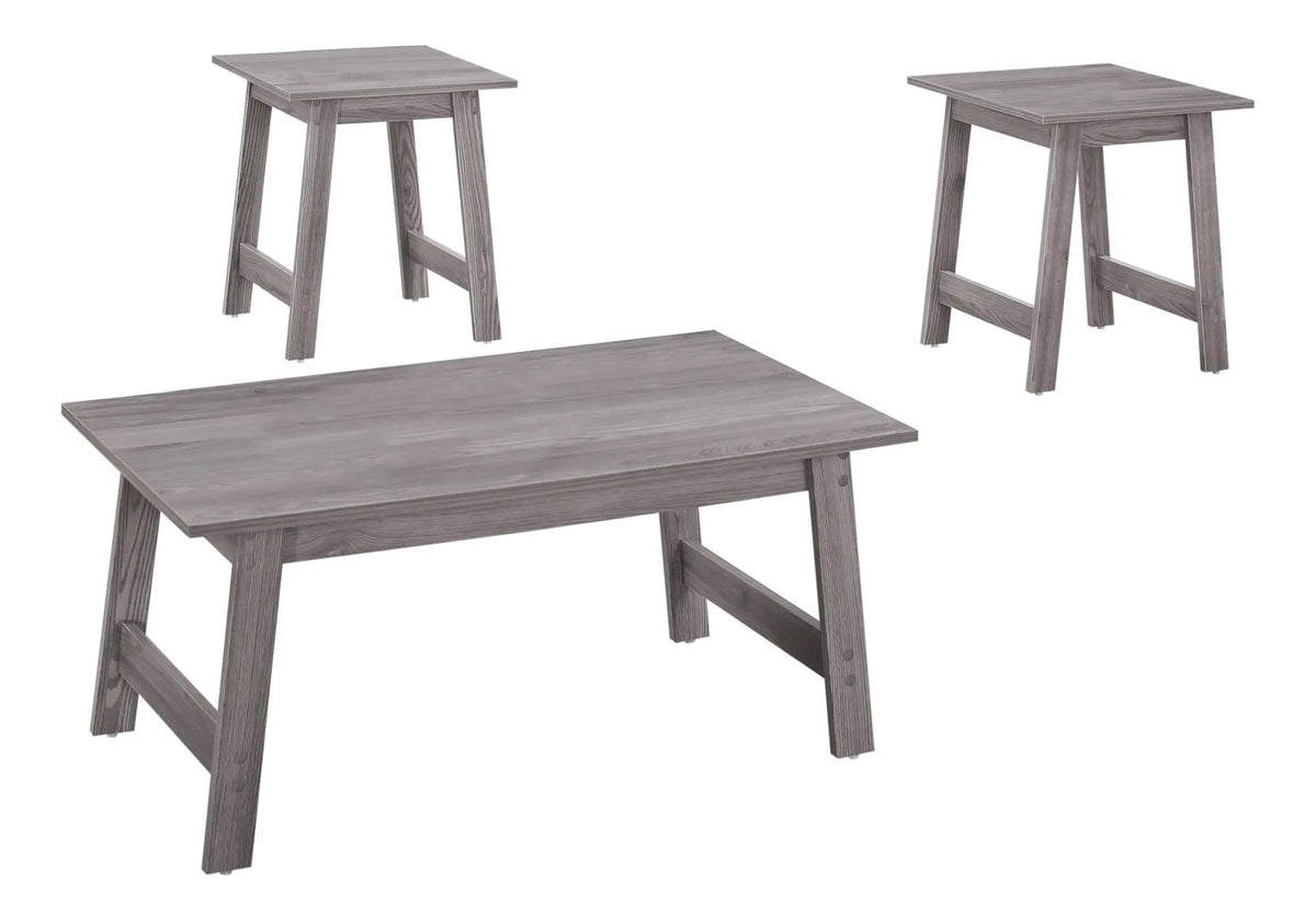 Rectangular Coffee Table Set | Set Of 3 | Two Matching Square End Tables | 36 Inch Length