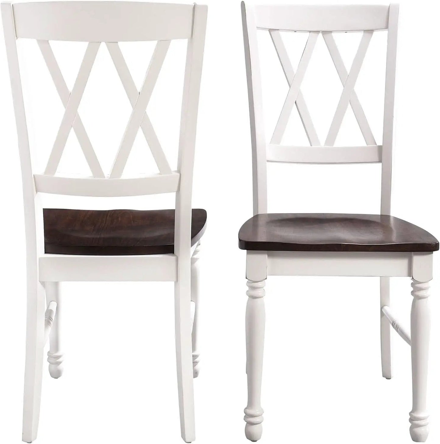 Shelby Distressed White X Back Dining Chairs Set Of 2 from PriceLows™