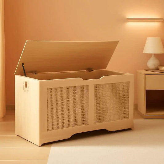 FortyThreeInch RattanLike StorageChest Bench With Safety Hinge from PriceLows™