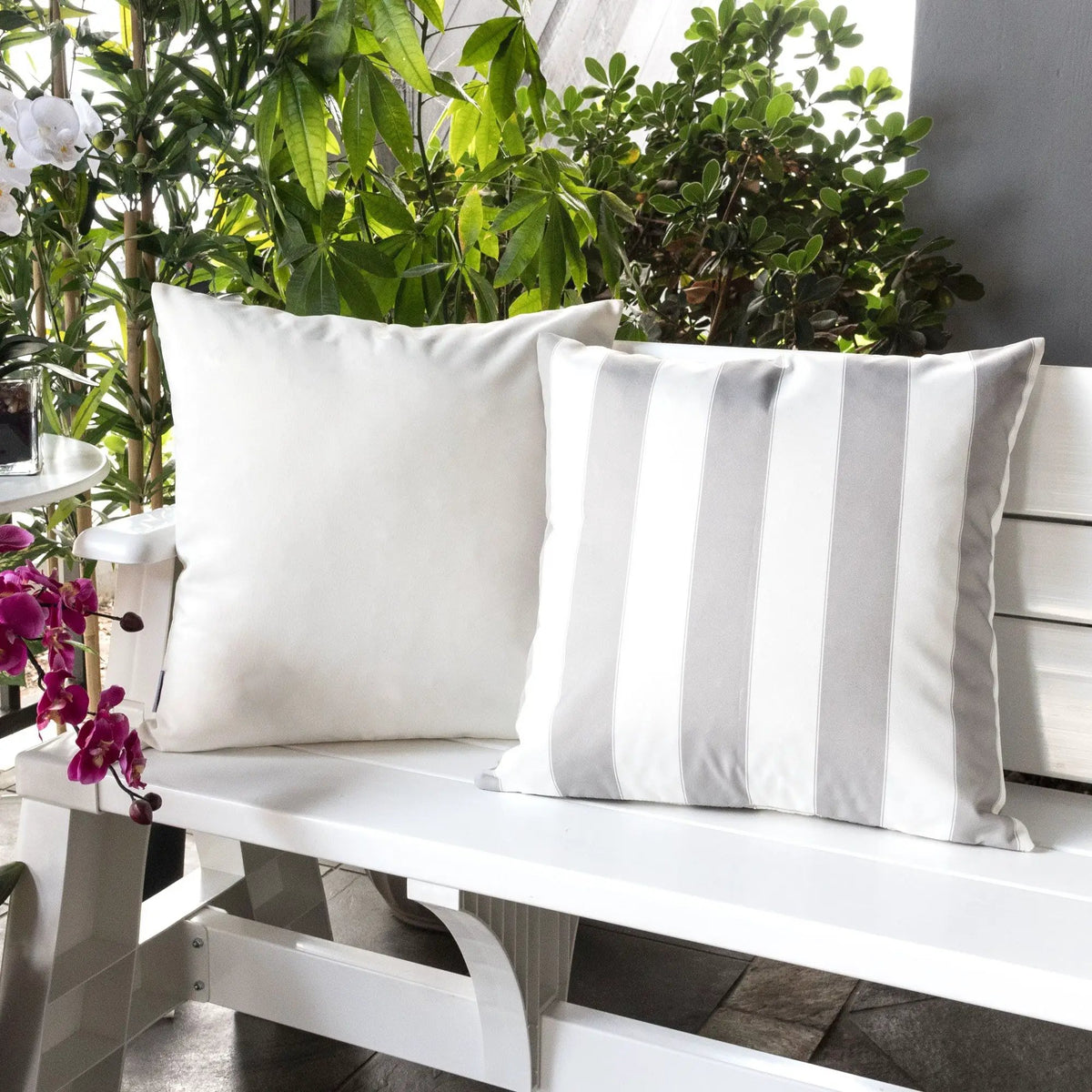 Horizon Stripe Pillow | Outdoor And Indoor Use | Water-Resistant Fabric | Removable Cover