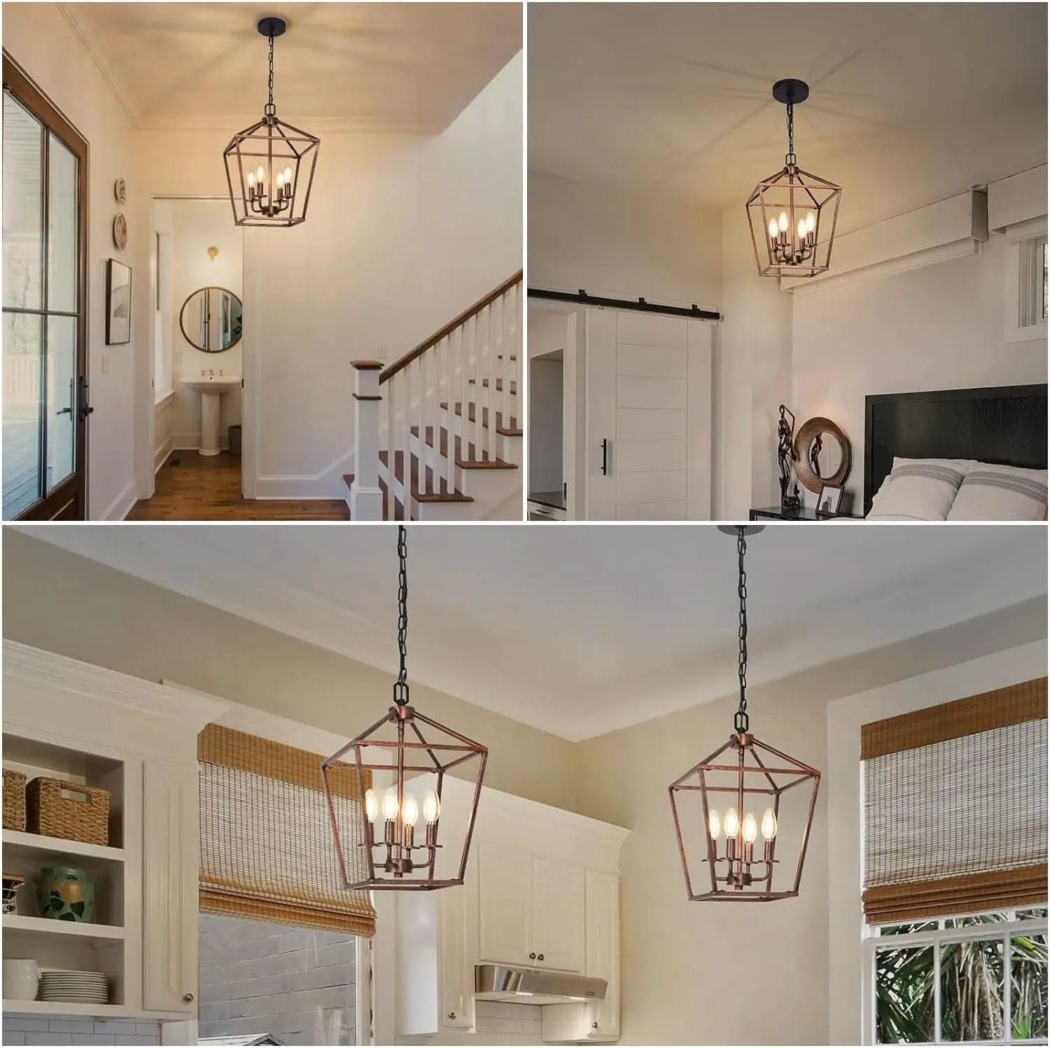 Antique Bronze 4-Light Chandelier Pendant Light Dining from PriceLows™