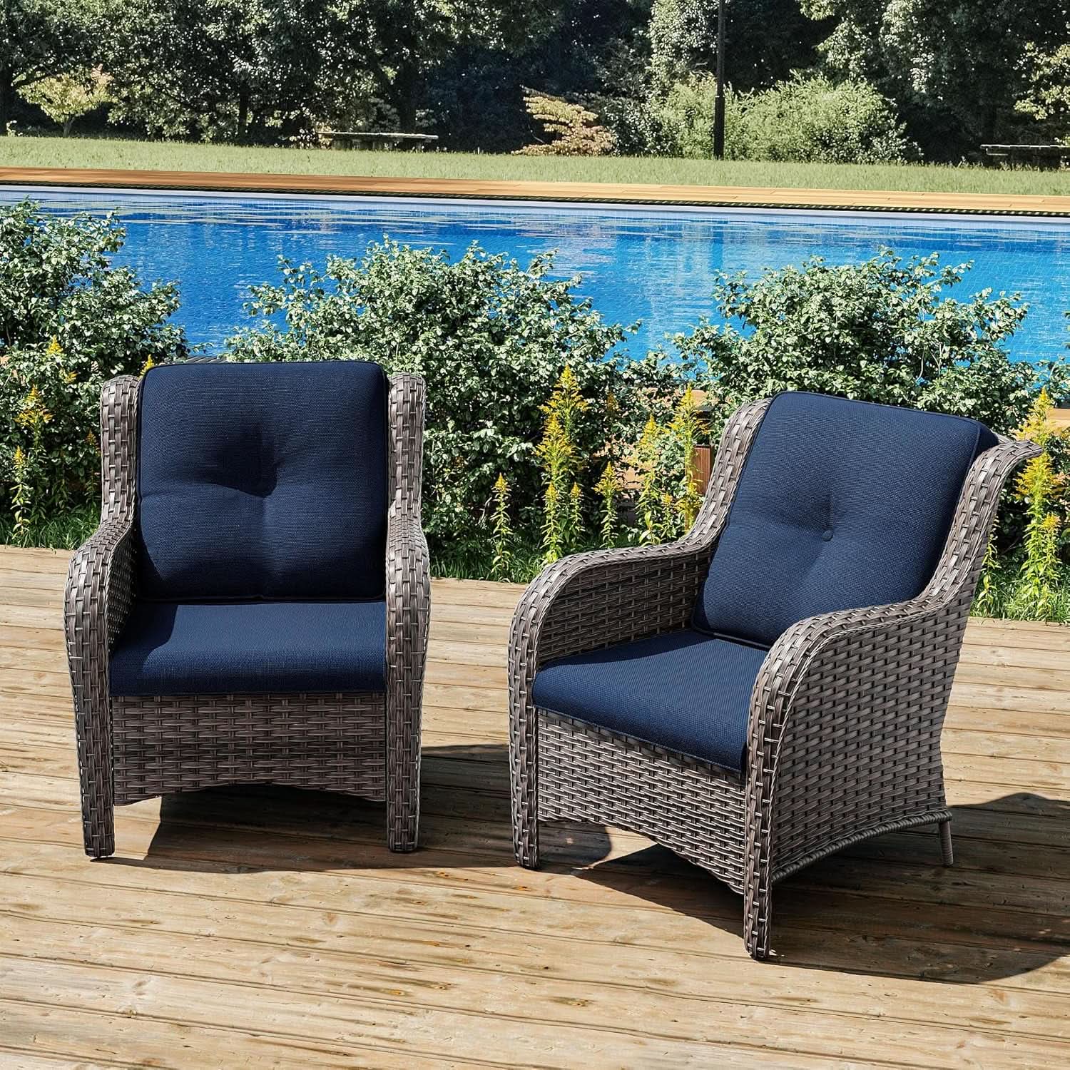Comfortable Outdoor Wicker Chair Set with Cushions from PriceLows™