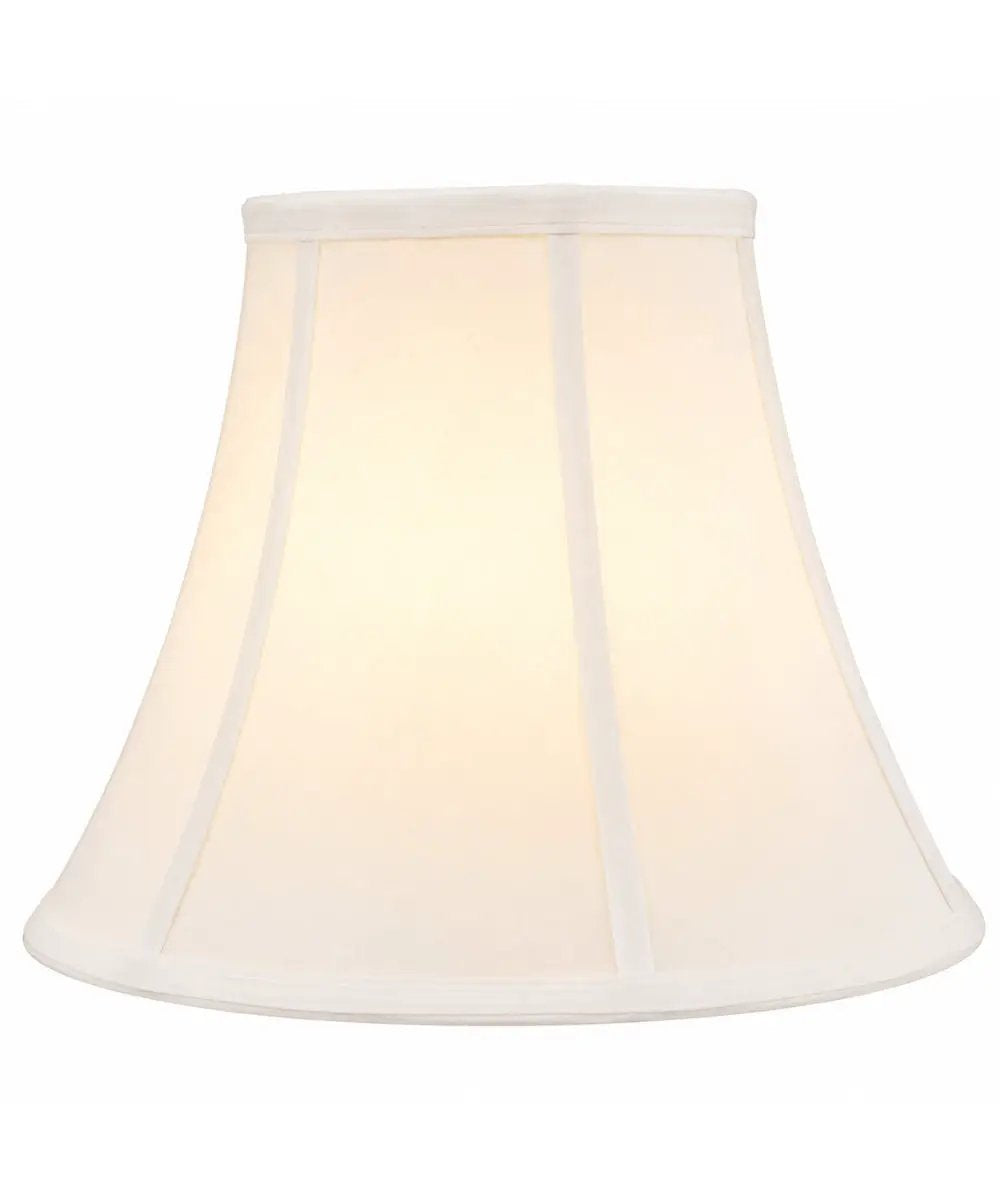 Bell Lampshade | 14W X 11H | White Shantung | Heavy Steel Frame