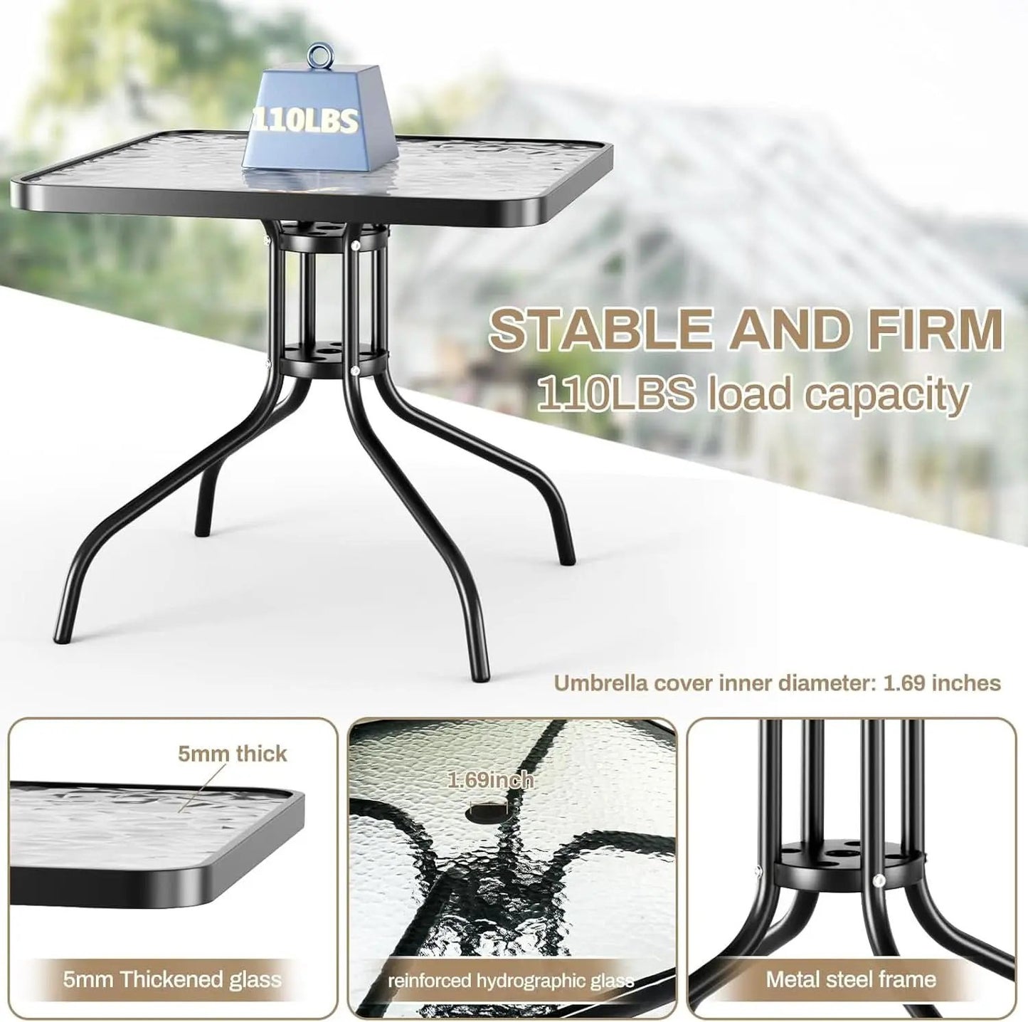 Outdoor Patio Dining Set with Metal Table and Chairs from PriceLows™