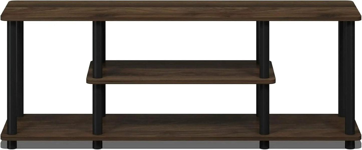 Turn-N-Tube 3-Tier TV Stand 50-Inch TVs No Tools Assembly Columbia Walnut Black from PriceLows™