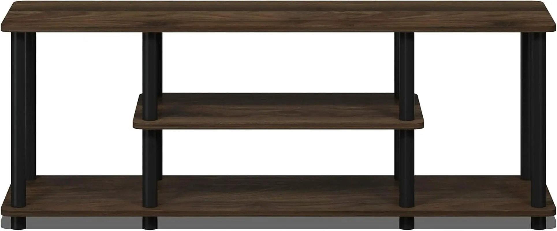 Turn-N-Tube 3-Tier TV Stand 50-Inch TVs No Tools Assembly Columbia Walnut Black from PriceLows™