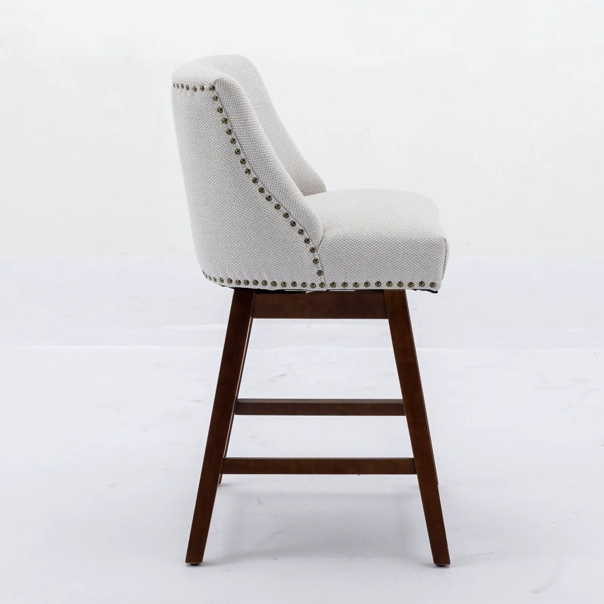 Counter Height Barstools | 26 Inch Seat | Fabric Upholstery | Set Of Two