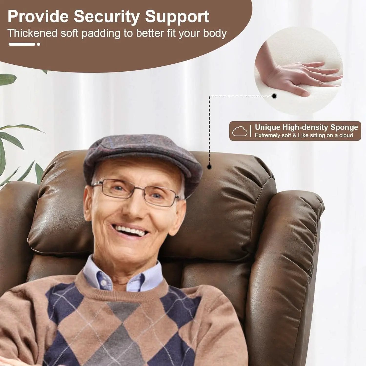 Dual Motor Lift Recliner Leather With Heat Massage from PriceLows™