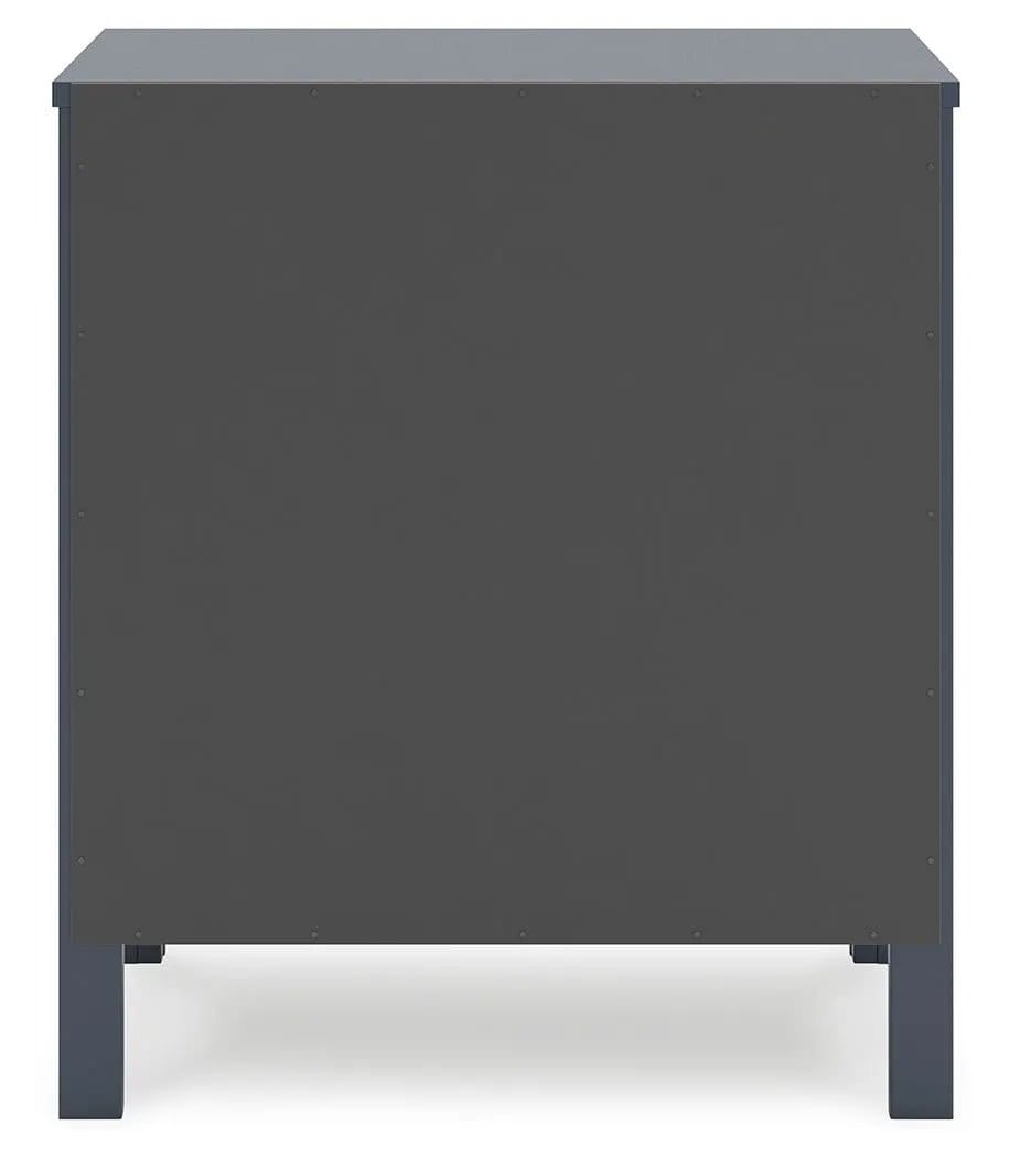 Simmenfort Two Drawer Night Stand Nightstand | 21.34 x 15.94 x 24.37 in | Engineered Wood & Mdf | Navy Blue