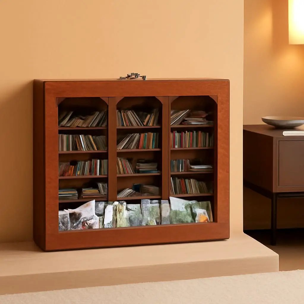 Anxiety Bookshelf Miniature Library Display Cabinet Books from PriceLows™