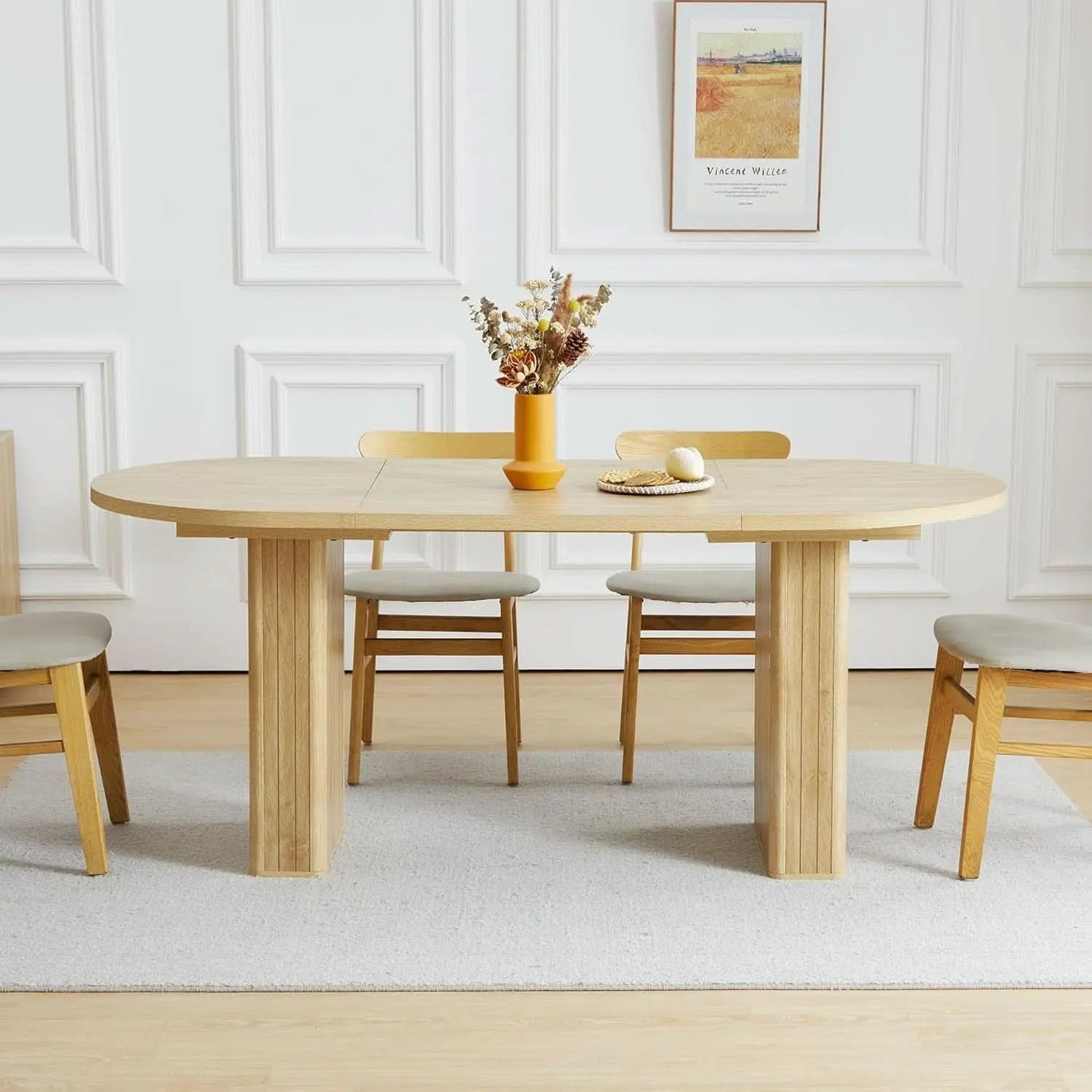70.8 Inch Natural Dining Table For Kitchen And Dining Room from PriceLows™
