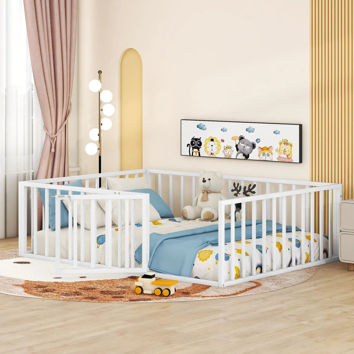 Metal Floor Bed Frame | Raised Fence Gate | Low Platform Design