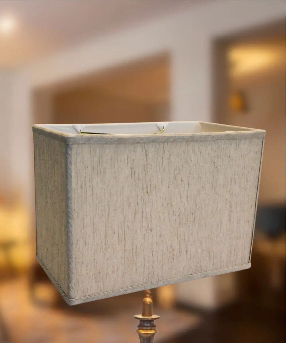 Rectangular Drum Lampshade | 7 X 9 Inch | Textured Oatmeal Linen