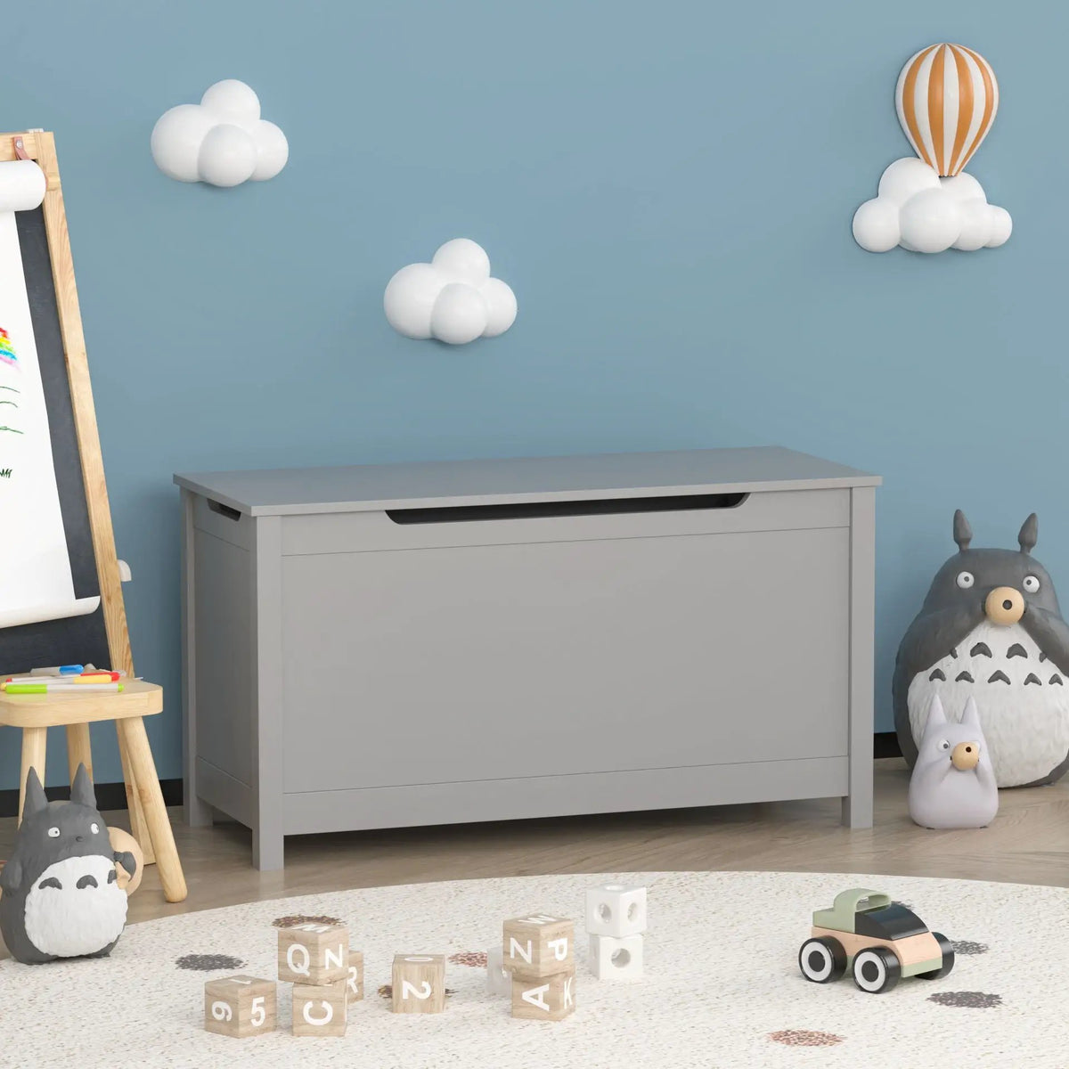 Toy Storage Box | Safety Hinged Lid | 2.7 Cubic Feet