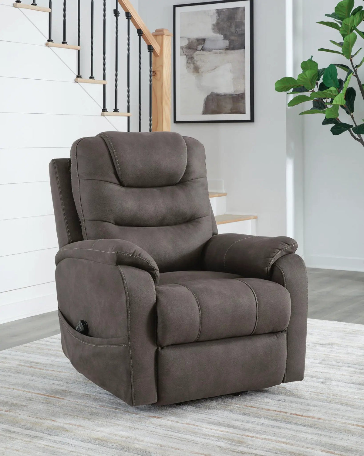 Snowfield Power Lift Recliner | Gunmetal | 25 Inch Arm Height | 21 Inch Seat Depth