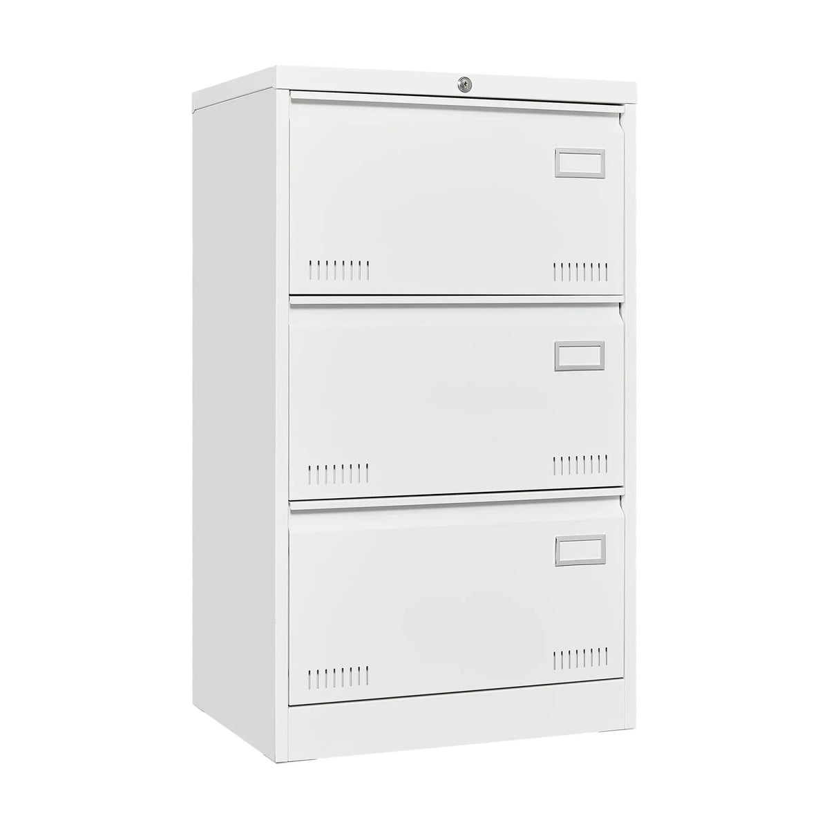 Lateral File Cabinet | 3 Drawer Locking Metal | Widened Drawers | 40 Inch Height