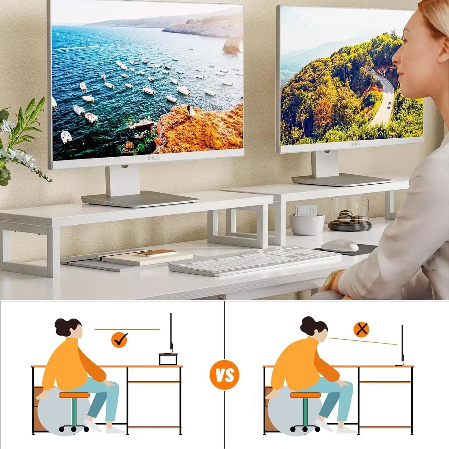 White Fifty Nine Inch L Shaped Desk With Power Outlets from PriceLows™
