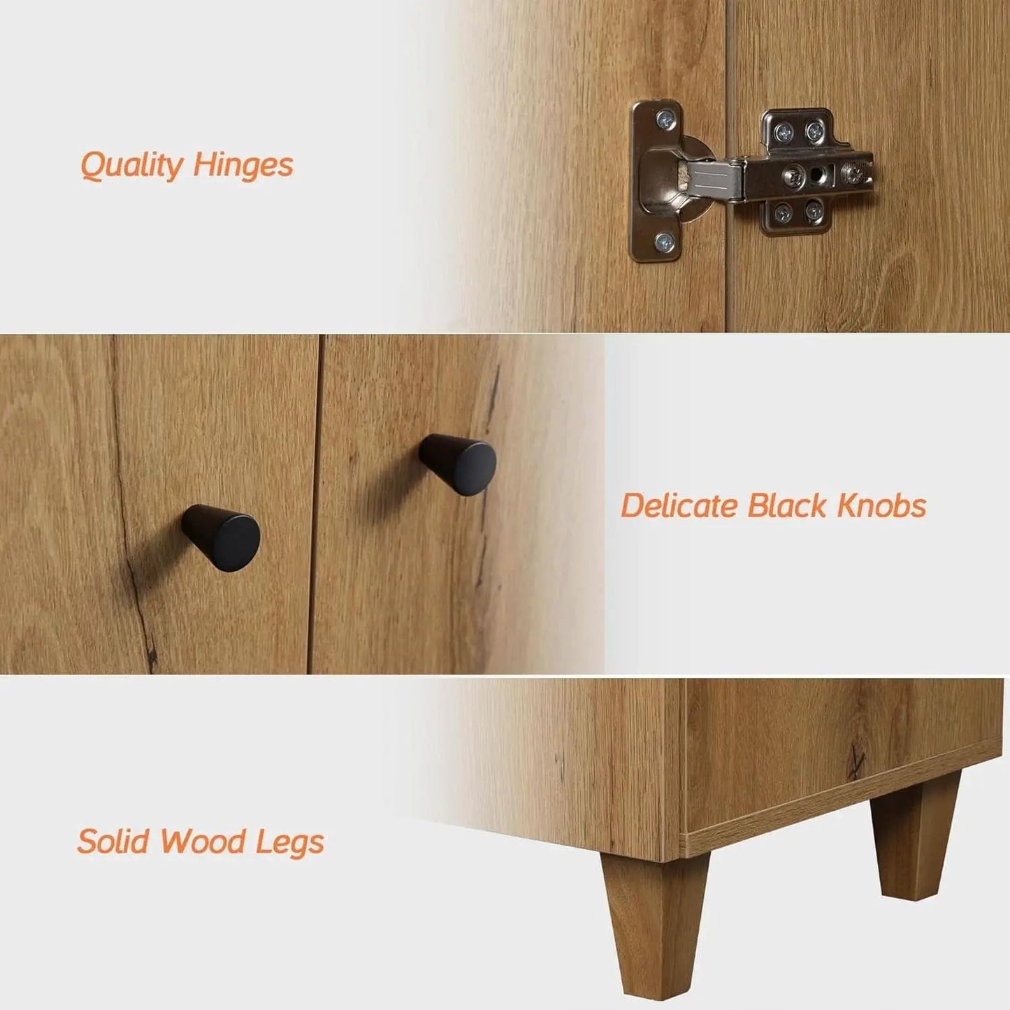 Oak Brown 35-Inch Wide Sideboard Buffet Storage Cabinet from PriceLows™