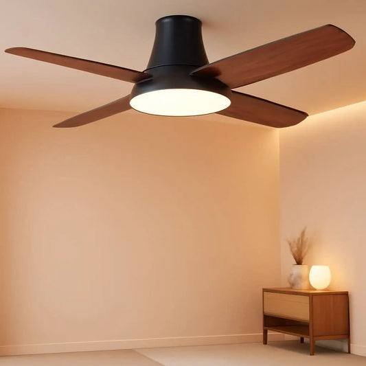 44 Inch Low Profile Black Ceiling Fan With Dimmable LED from PriceLows™