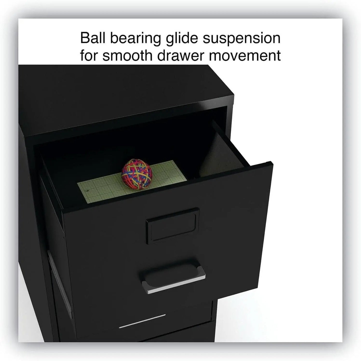 Soho Two Drawer Vertical Letter File Cabinet Black With Key Lock 14 x 18 x 24.1 In from PriceLows™