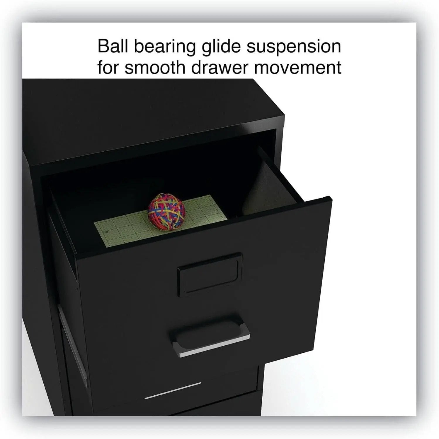 Soho Two Drawer Vertical Letter File Cabinet Black With Key Lock 14 x 18 x 24.1 In from PriceLows™