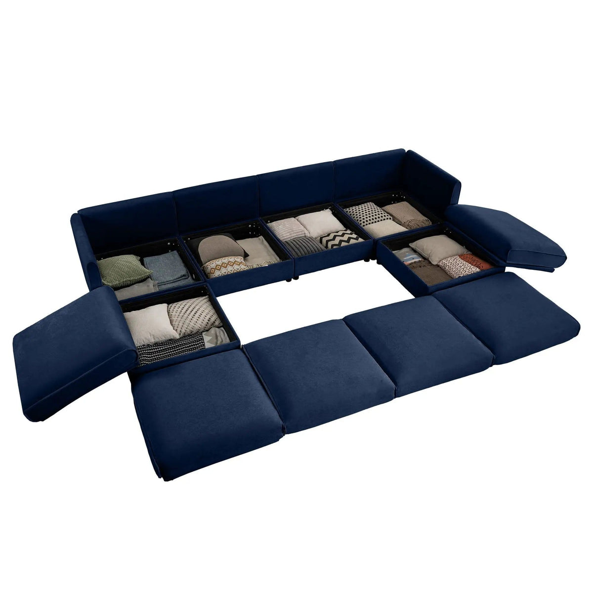 Contemporary Elegant Sofa With Storage And Ottoman 2 Piece Living Room Set | 2 Piece Living Room Set | Living Room Furniture | Living Room