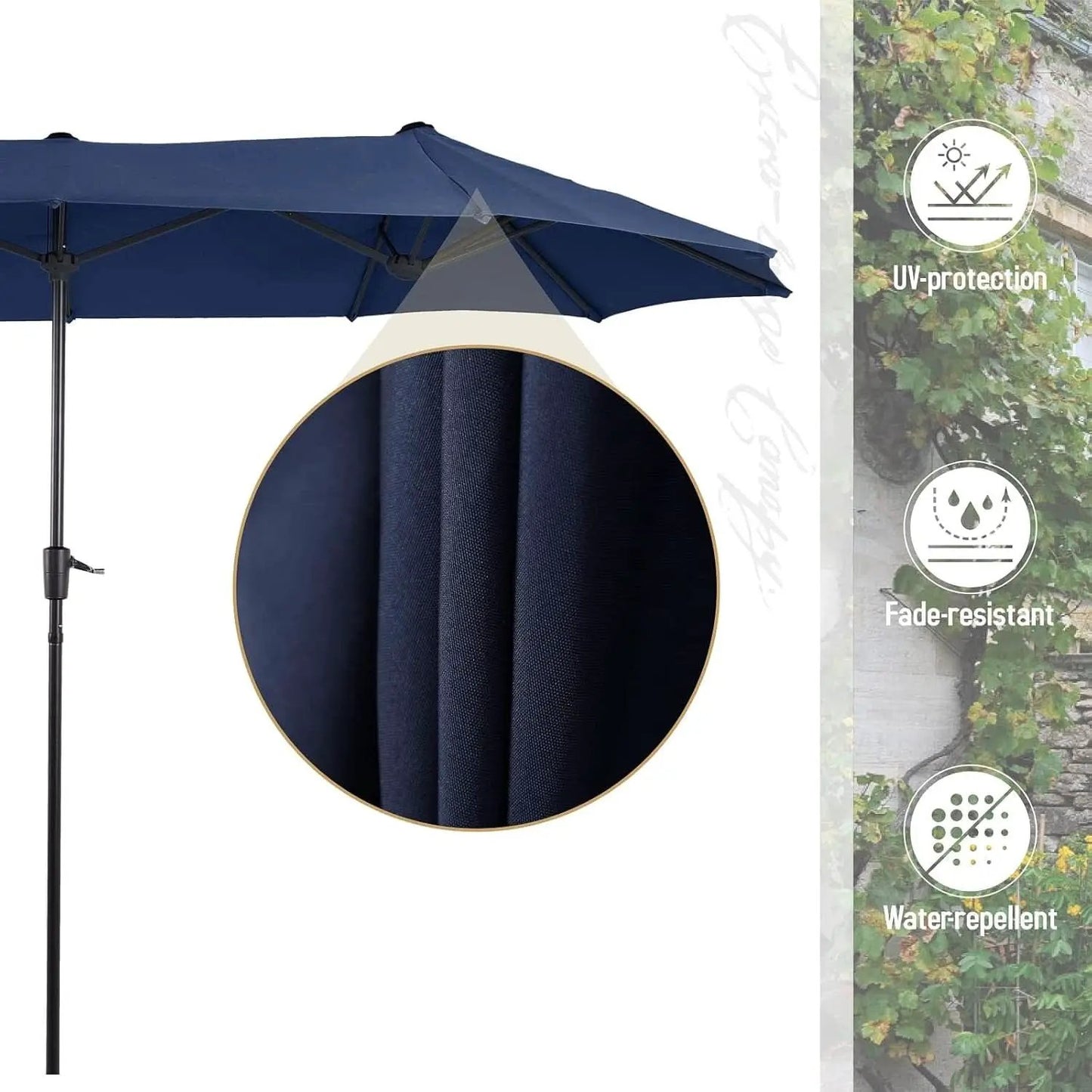 Navy Outdoor Patio Table And Chairs Set With Umbrella For 6 from PriceLows™