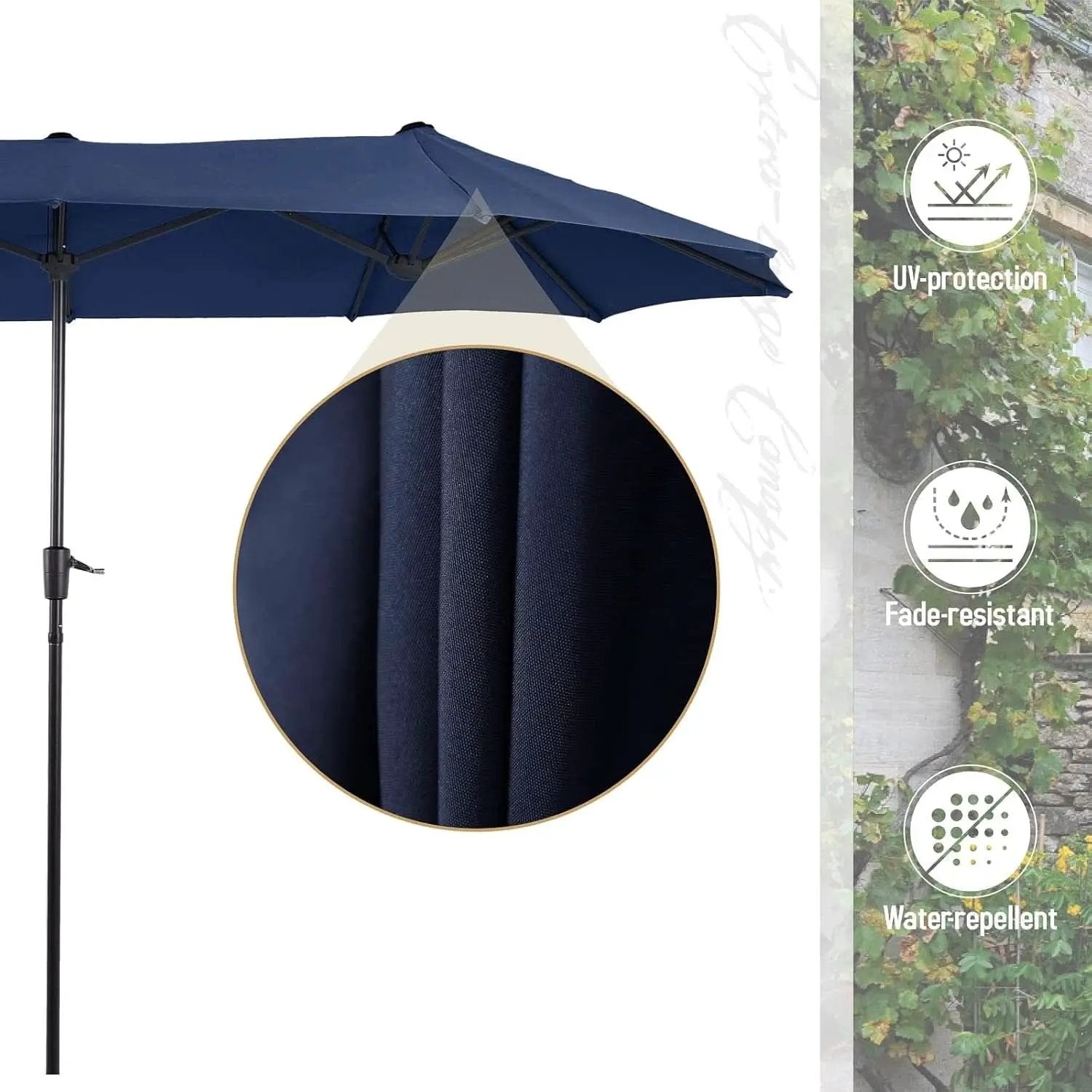 Navy Outdoor Patio Table And Chairs Set With Umbrella For 6 from PriceLows™