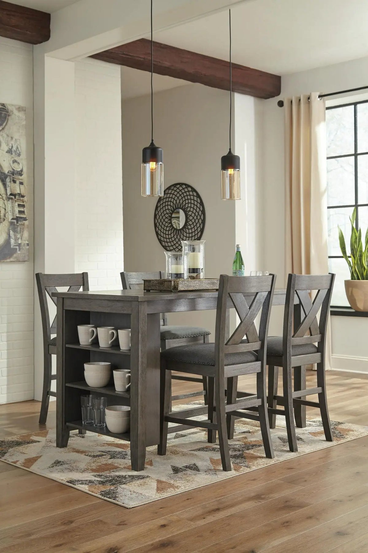 Caitbrook Upholstered Barstool | Set Of 2 | Gray | 24.63 Inch Seat Height