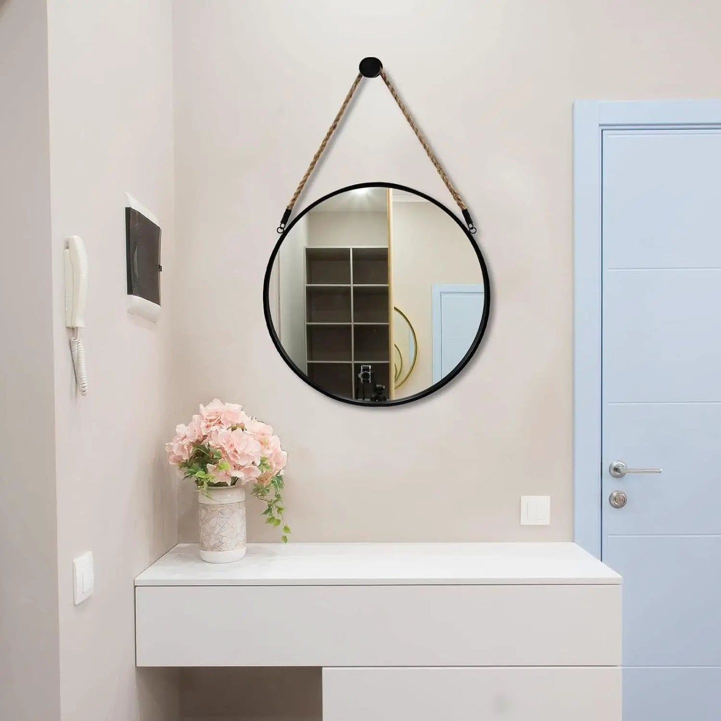 20 Inch Round Hanging Mirror Wall Mounted Classic from PriceLows™