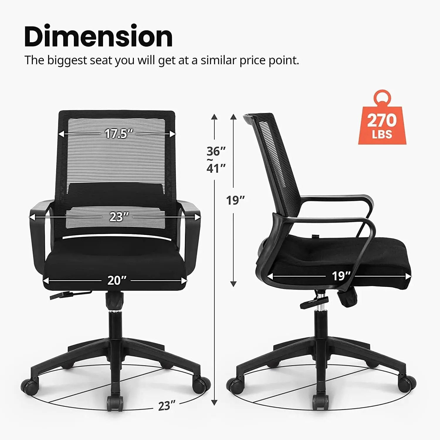 Ergonomic Swivel Chair With Adjustable Lumbar Support from PriceLows™