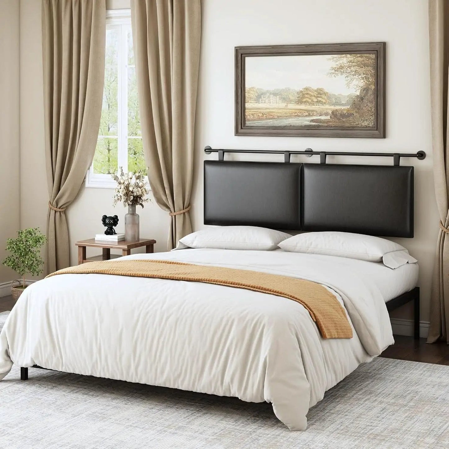 Queen Size Wall Mounted Headboard Industrial Pipe Design from PriceLows™