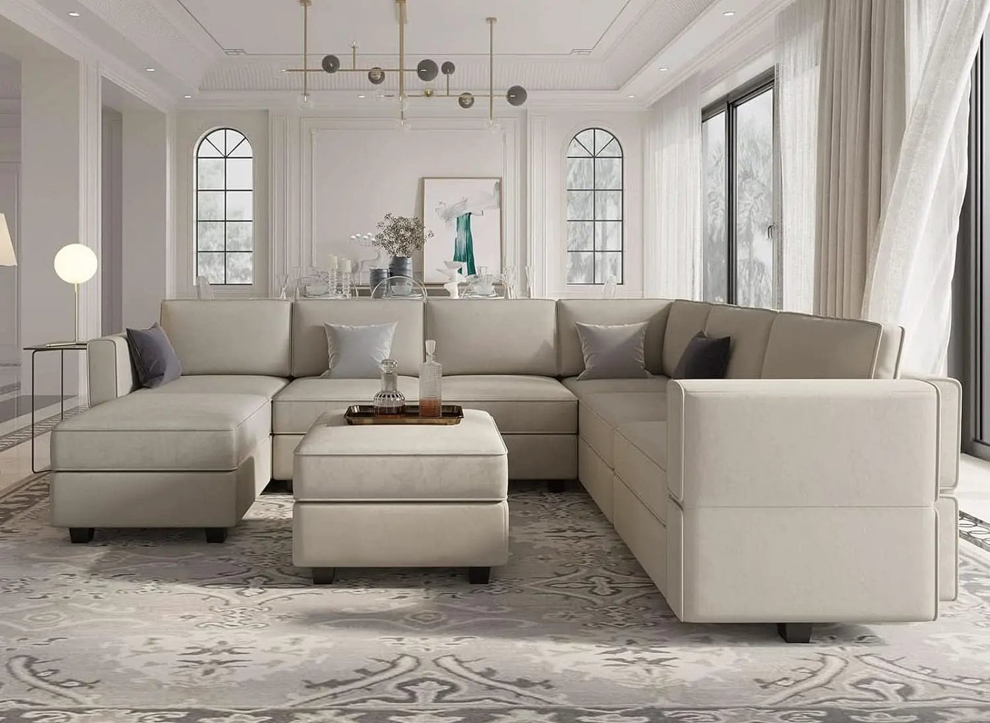 Oversized U Shaped Sectional Sofa With Hidden Storage from PriceLows™