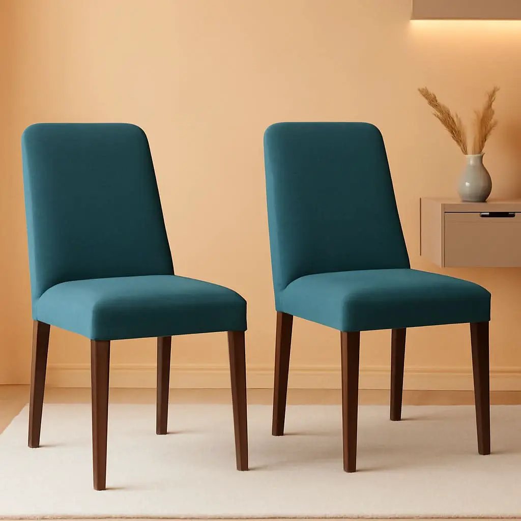 Upholstered Side Chair Set Blue And Brown Foam Cushioned from PriceLows™
