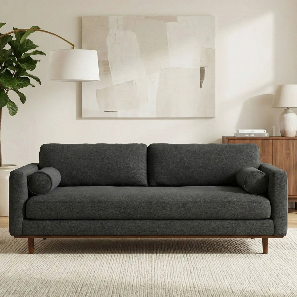Morrison Upholstered Sofa | Recycled Blend Fabric | Single Bench Seat Cushion | 72 Inch Length
